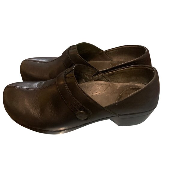 Dansko Women's Black Leather Professional Clogs Slip-On Comfort Shoes Size 11.5 - Picture 4 of 15